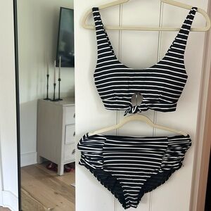 Sea Level Swim Australia black/white stripe high waist bikini